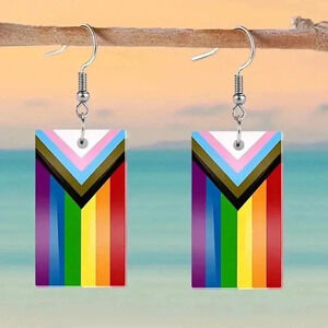 Progress Flag Pride Earrings LGBTQ